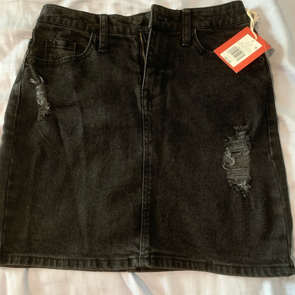 Black Denim Skirt